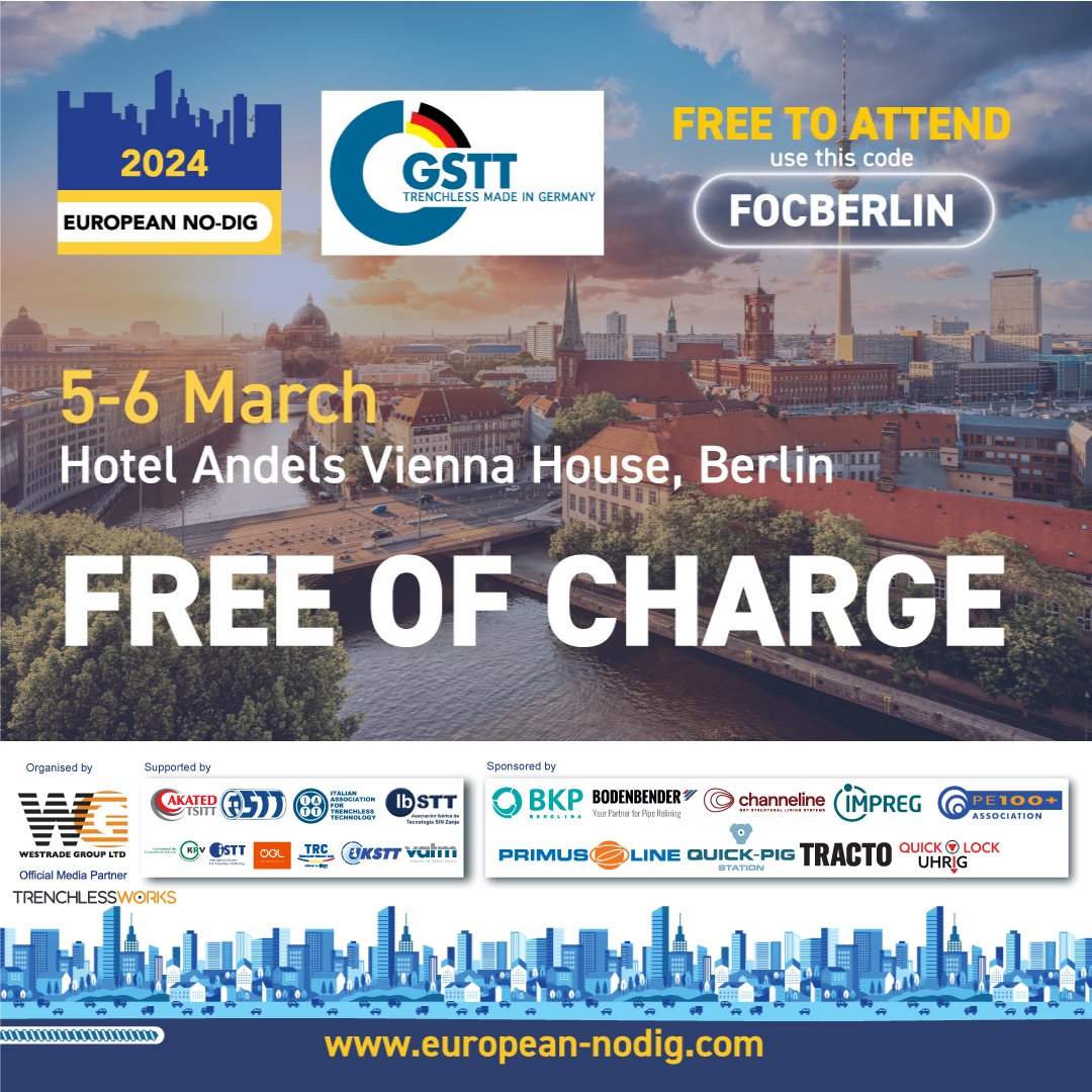 Trenchless Works is hosting European No-Dig Berlin. Make sure to attend it on March 5. linkedin.com/events/europea…