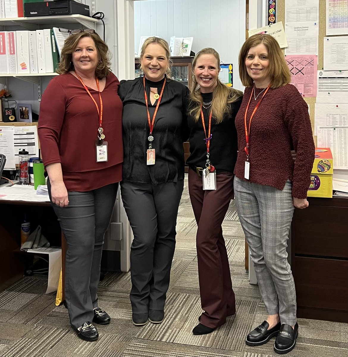 When the squad shows up totally in sync ! Cheers to the best office staff around. #ateam #squadgoals #matchymatchy #thisishowweroll <a href="/Jen1Curry/">Jennifer Curry</a> <a href="/kristymc24/">𝒦𝓇𝒾𝓈𝓉𝓎 𝑀𝒸𝐹𝒶𝓇𝓁𝒶𝓃𝑒</a> <a href="/JoanneRobinso5/">Joanne</a> <a href="/shelba5625/">S Watral</a>