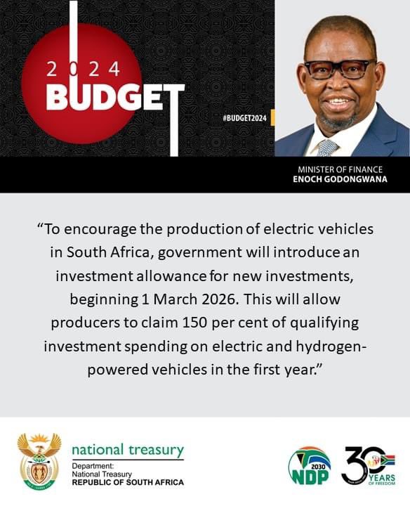 Great to see some final clarity on electric vehicle manufacturing policy in South Africa…