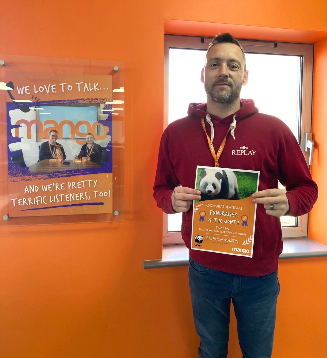 We want to give a special shout out to Stephen who has been awarded @wwf_uk ‘Fundraiser of the Month’ 🏆

Well done Stephen for “building lovely connections with supporters”, being “engaging and friendly” and “outstanding overall”! So pleased for you 😊 #WWF #WWFUK #talktomango