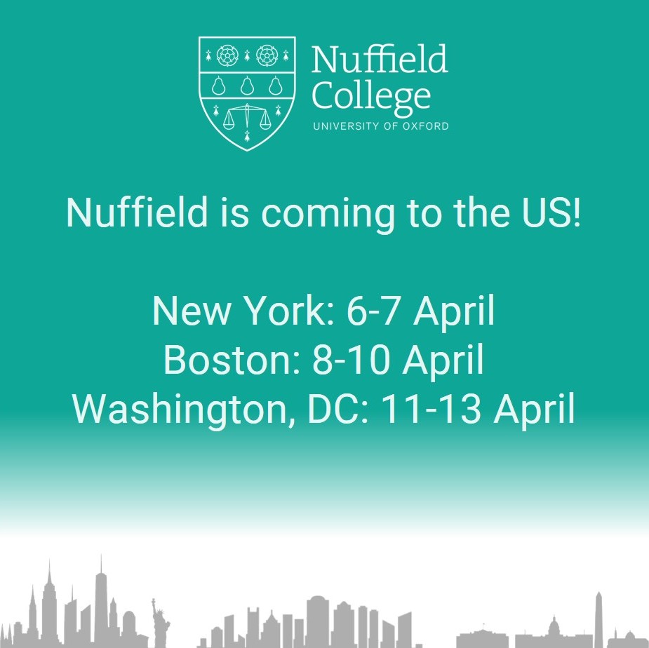 Calling all US Alumni this spring! We will be in New York 6-7 April Boston 8-10 April Washington, DC 11-13 April Do save the date(s) and get in touch with us if you will be around - it would be great to see you. More details coming soon!