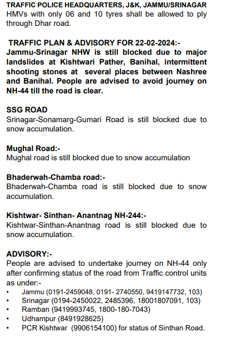 J&K Traffic Police tweet media