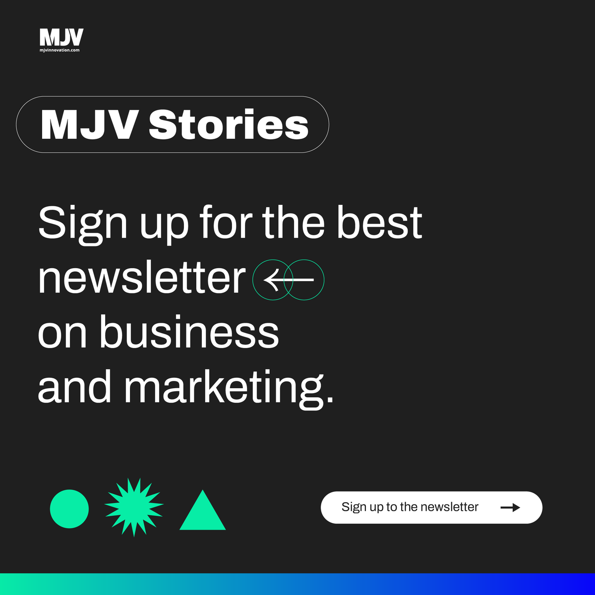 Don’t miss out on the best newsletter innovation, technology, marketing, and business

Endowed with a peculiar spicy sense of humor, it's required reading for the market!

Click on the link below to discover what we have to offer.
services.mjvinnovation.com/us/newsletter-…