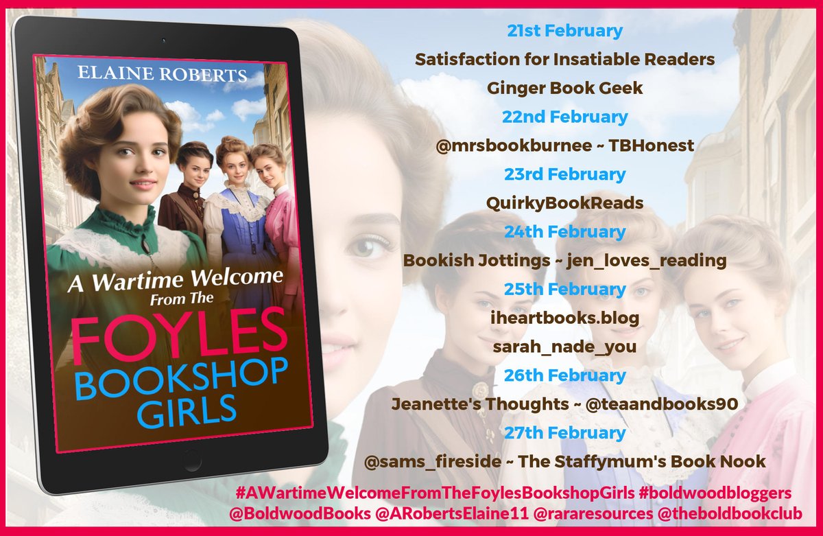 London, 1918: the world is being torn apart by war, but for the girls of London’s Foyles bookshop, where there is friendship, there is hope…

#review: A Wartime Welcome from the Foyles Bookshop Girls by <a href="/RobertsElaine11/">Elaine Roberts</a>  (<a href="/BoldwoodBooks/">Boldwood Books</a>) <a href="/rararesources/">Rach RandomResources</a>  
insatiablereaders.blogspot.com/2024/02/rrr-pr…