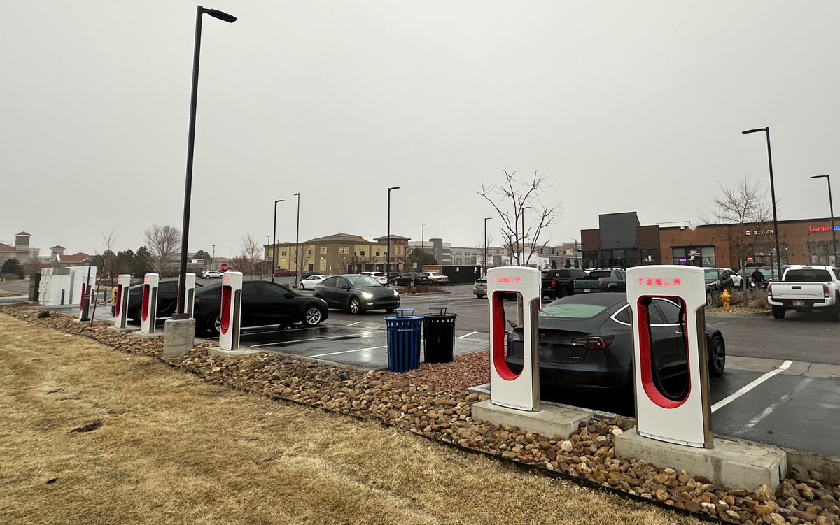 TeslaCharging's tweet photo. New Tesla Supercharger: Denver, CO - 6691 Tower Road (8 stalls) 
https://t.co/CTnmqBvOe6 https://t.co/B4Y5xu9ccr