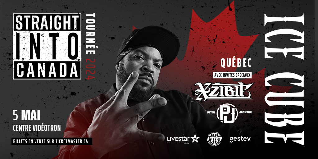 🤟 ANNONCE – ICE CUBE 🤟

Grosse annonce pour les amateurs de rap! <a href="/icecube/">Ice Cube</a>  débarque au Centre Vidéotron avec sa nouvelle tournée Straight into Canada! 

Le mythique rappeur sera accompagné du populaire <a href="/xzibit/">XZIBIT</a> et de <a href="/peterjackson905/">Peter Jackson</a> pour ce spectacle prévu le 5 mai prochain! 🔥