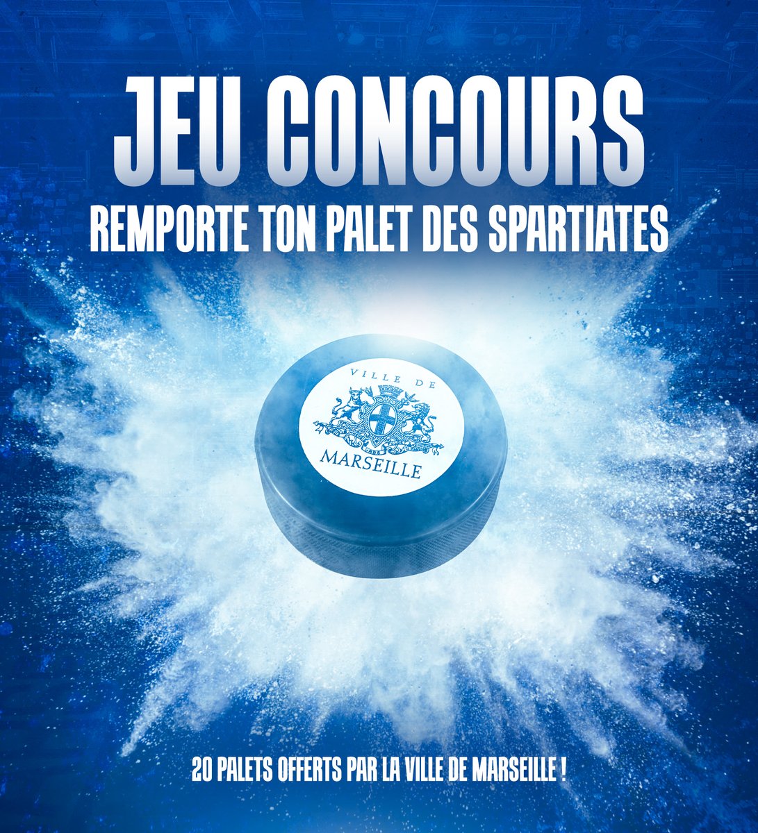 𝐉𝐄𝐔 𝐂𝐎𝐍𝐂𝐎𝐔𝐑𝐒 ! 🤩

<a href="/marseille/">Ville de Marseille</a> vous offre 20 palets des Spartiates ! 🏒

20 palets = 20 gagnants ! 🥳

Pour participer : 

Rt + follow @Spartsmarseille

Bonne chance à tous ! 🍀

Tirage au sort vendredi 23 février à 12h00 ! 🙌