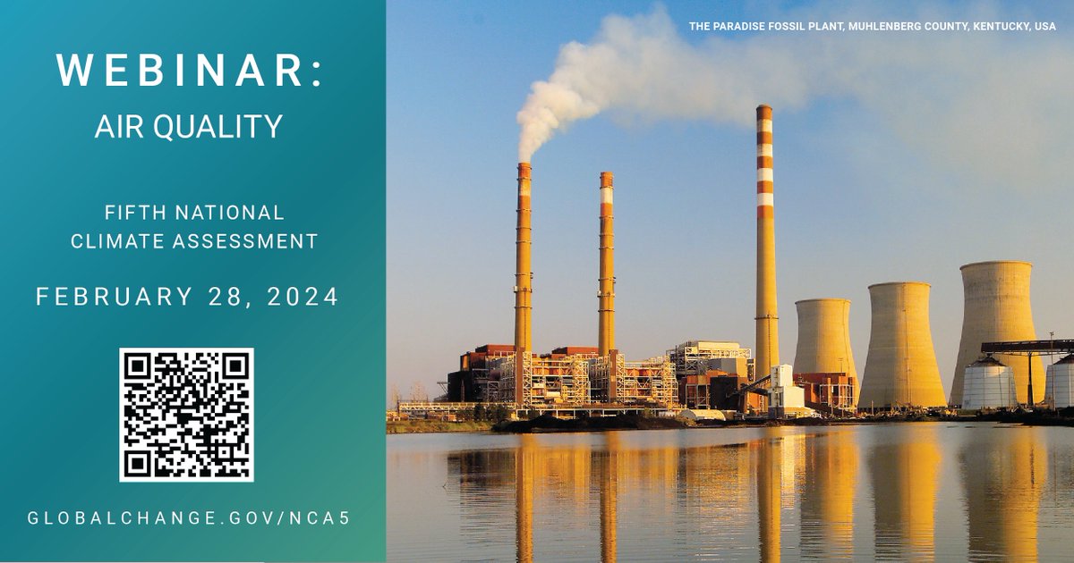 Climate change can worsen air pollution, including by increasing wildfire smoke and pollen, impacting human health and hampering efforts to reach air quality goals. Join us for this #NCA5 webinar, on Feb 28th at 3pm EST. globalchange.gov/events