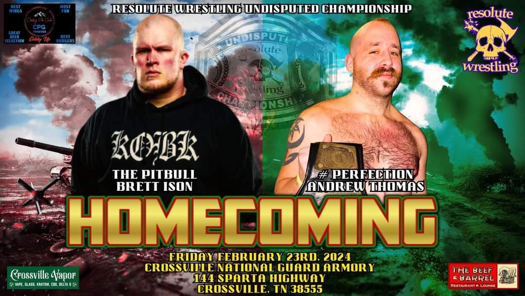 Friday night <a href="/resolute_wrstln/">RESOLUTE Wrestling</a> returns to the Crossville Armory. This is where I started my journey in this business. Where I first called a wrestling match. Where I met Brett. Where KOBK began.

Gonna be a special night especially after Brett beats the brakes off AT.