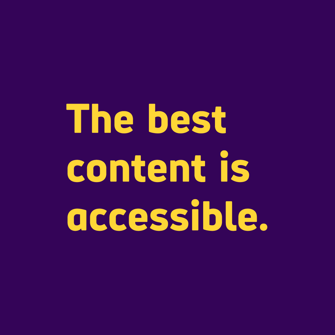 Your content is everywhere. It’s your words, your images, and your videos. It’s how you communicate with your audience. So accessible content is essential. It benefits everyone, and means you can reach more people with your message. And we've got 3 tips to get you started 🧵