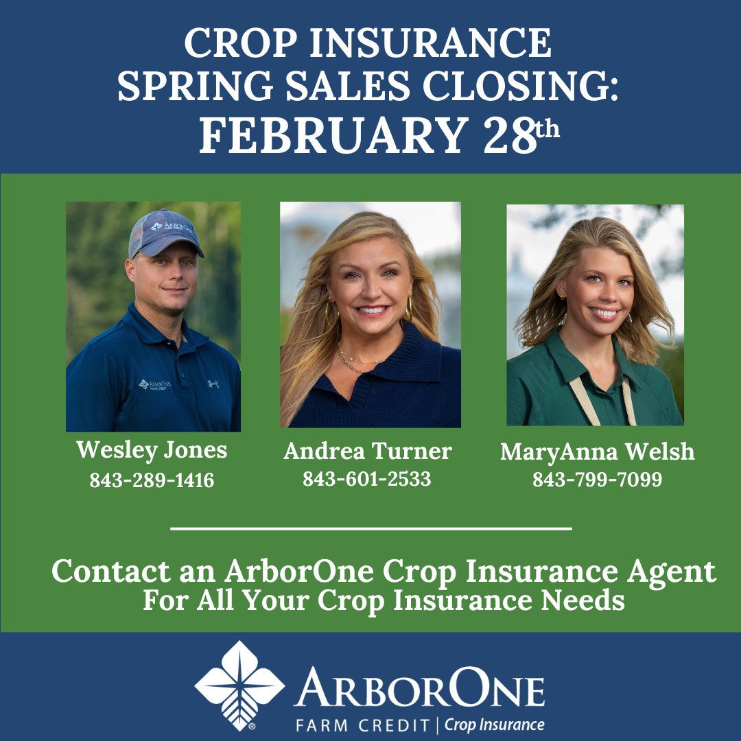 Is your operation protected with crop insurance? The deadline to sign up for coverage is February 28th! Let one of ArborOne's knowledgeable crop insurance agents show you the full range of crop insurance plans available.
