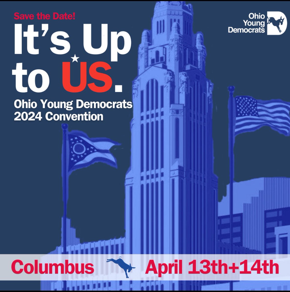 Ohio Young Dems (@ohioyd) on Twitter photo We're excited to announce that we will have our annual convention from April 13th + 14th in Columbus! 
Our convention will feature speakers, informative panels, OYD chapter awards, chapter re-chartering and elections for half of our statewide exec board for their 2024-2026 term. We're excited to announce that we will have our annual convention from April 13th + 14th in Columbus! 
Our convention will feature speakers, informative panels, OYD chapter awards, chapter re-chartering and elections for half of our statewide exec board for their 2024-2026 term.
