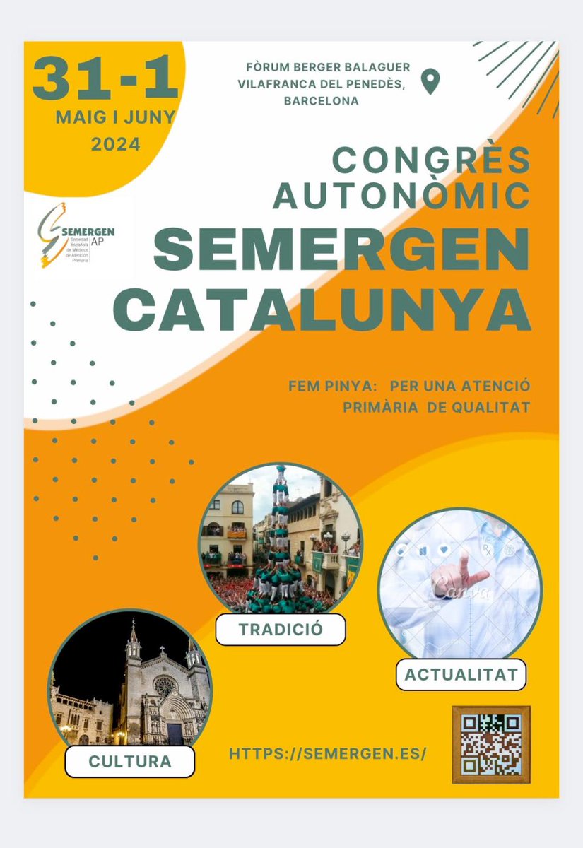 👉Ya tenemos fechas para el próximo Congreso Autonómico de @SEMERGEN_CAT 📅31 de Mayo a 1 de Junio📍Forum Berger Balaguer  de Próximamente más información. semergen.es/?seccion=congr… #SEMERGENCAT24