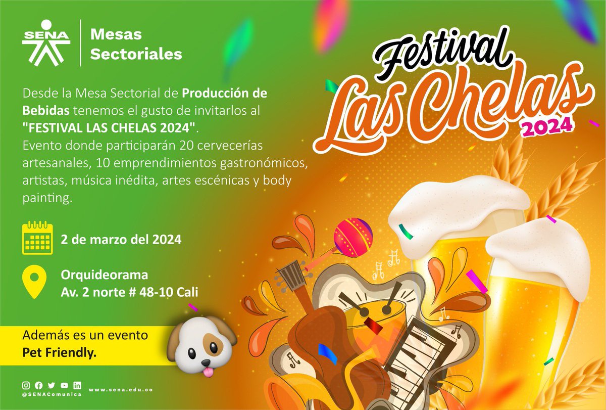 IndustrialMSec's tweet photo. FESTIVAL LAS CHELAS 2024
No te pierdas la oportunidad de disfrutar de la mejor cerveza artesanal, exquisita gastronomía, música en vivo, arte y mucho más. ¡Te esperamos para vivir una experiencia inolvidable! 🍻🎶🎨
#MesaSectorial Producción de Bebidas
@FestivalLasChelas https://t.co/vYcUI7KNVI