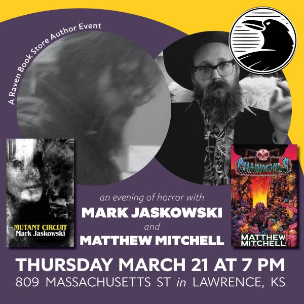 A month from today, you can catch Mark and I reading from our novellas at the legendary Raven Book Store in Lawrence, KS. It's a Weirdpunk Hootenanny! ravenbookstore.com/event/evening-…