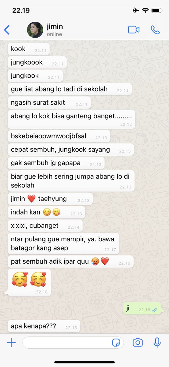 vntexx's tweet photo. Vmin one tweet au 

“ini gw, taehyung.” https://t.co/iZ0CVuAjvL
