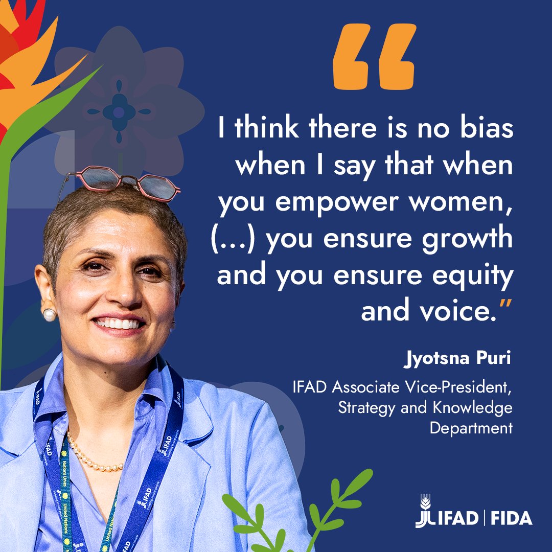 Inspiring words by IFAD's @Jo_Puri at the #IFADGoverningCouncil Gender Awards. When we #InvestInRuralWomen, we all benefit.