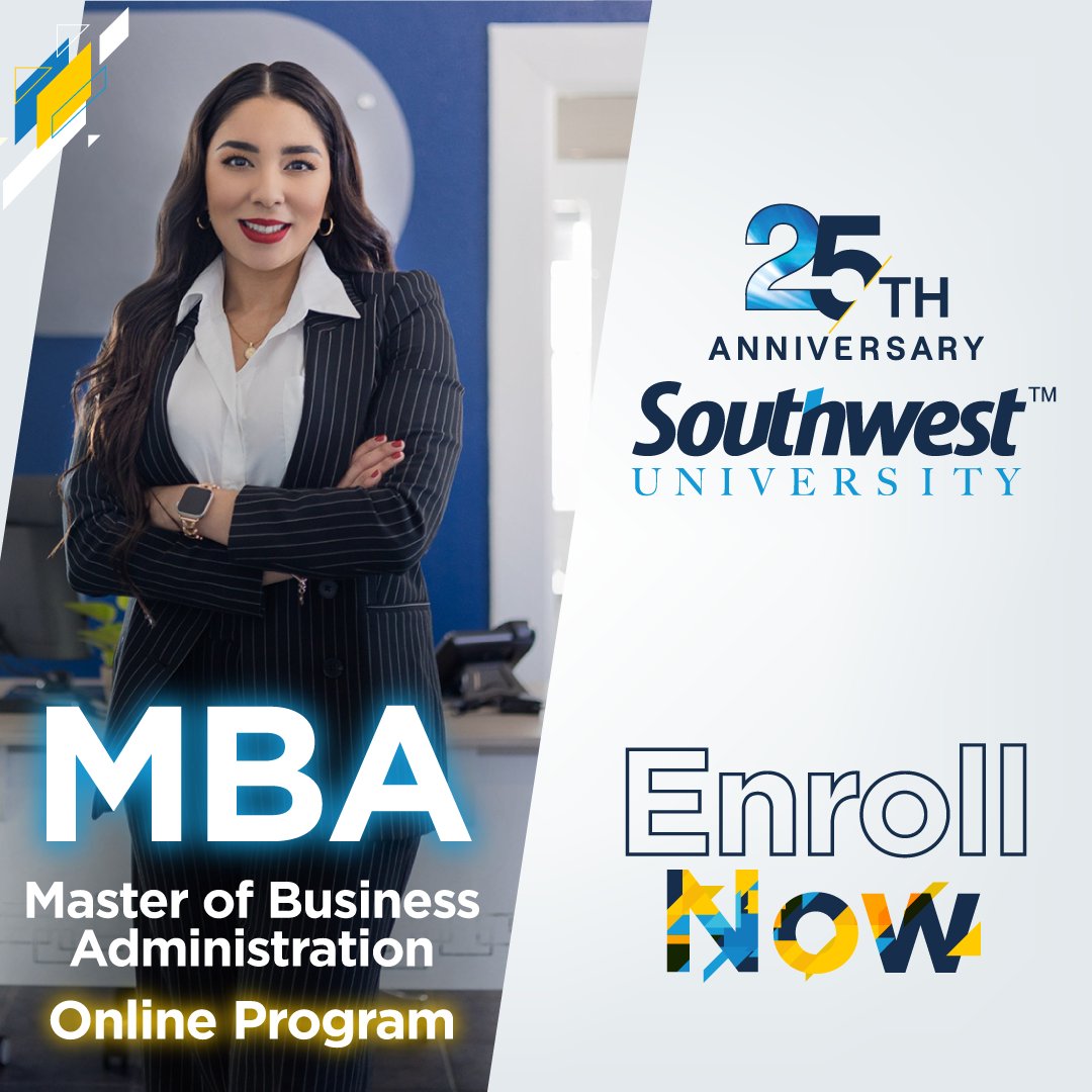 Southwest_U's tweet image. Join our MBA program for flexible online learning, tailored for your career growth. Take the lead in business! 💼💡 

For More Information Visit:
bit.ly/SU_MBA

#OnlineMBA #CareerGrowth #MastersofBusiness