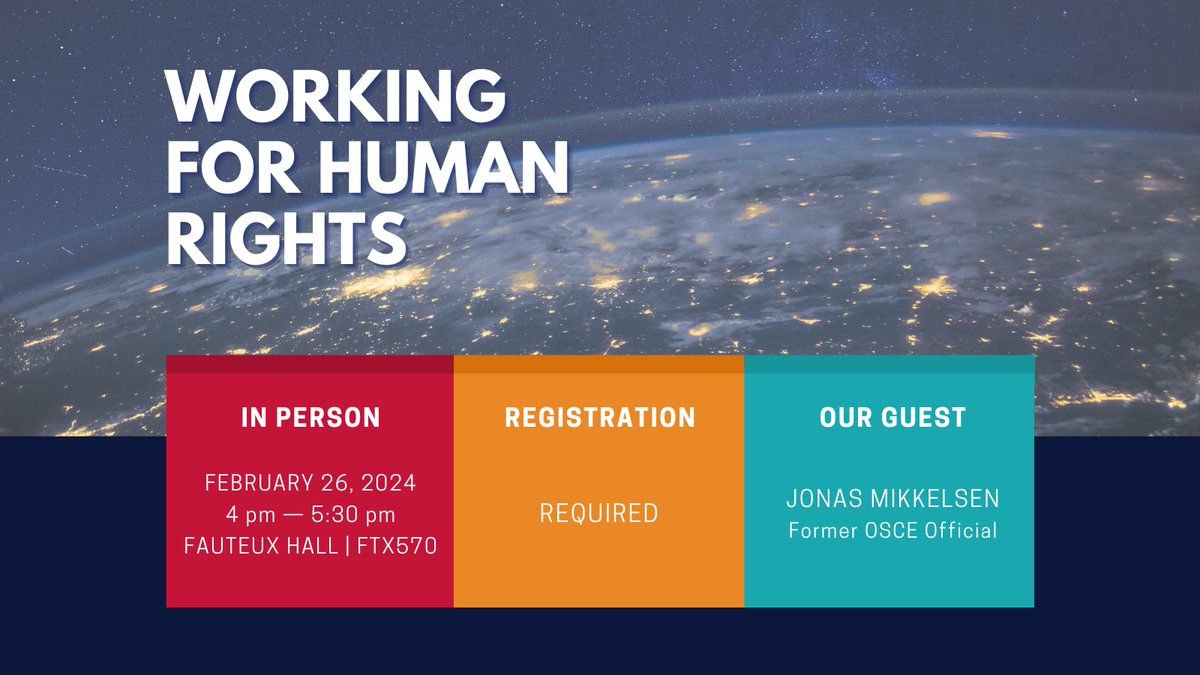 uOttawaHRREC's tweet image. 🗓️FEB 26
🕓4PM

We invite you to this event organized as part of our #Working4HumanRights series with Jonas Mikkelsen. 

Join us to learn about his career &amp;amp; professional background in the areas of #RuleOfLaw, #DemocracyAssistance &amp;amp; #HumanRights.

➡️uottawa.ca/research-innov…