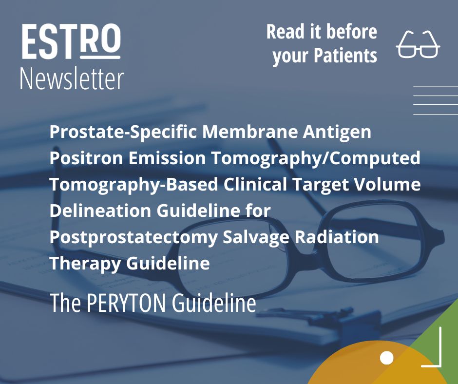 ESTRO_RT's tweet image. Prostate-Specific Membrane Antigen Positron Emission #Tomography/Computed Tomography-Based Clinical TVD Guideline for Postprostatectomy Salvage RT: The PERYTON Guideline. Published in the Red Journal.
👉Read it before your patients: bit.ly/3H4n6k4
#radonc #prostatecancer