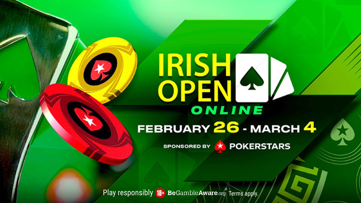 PokerStars has announced the Irish Open Online series, with $645K Gtd across 17 events.

Each winner will receive a full package to the live Irish Open in Dublin!

Here's all you need to know.

🇺🇸 psta.rs/3I82wzD
🌍 psta.rs/3I3OLCe
🇬🇧 psta.rs/3I57Fsi