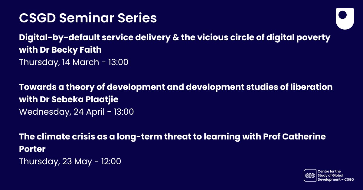 Join us for our #GlobalDevelopment seminar series online. Learn more: wels.open.ac.uk/research/centr…