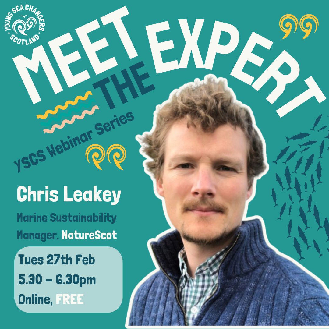 📢New webinar series! Meet experts in the field, hear about dynamic campaigns and get inspired to take action ✊ First, we'll hear @ChrisLeakey1 @NatureScot Marine Sustainability Manager talk about the science and marine policy interface. Tickets 👉 bit.ly/yscsweb-cl