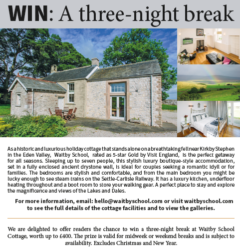 cumbrialakeland's tweet photo. We are delighted to offer readers the chance to win a three-night break at @WaitbySchool Cottage, worth up to £400. 
For your chance to enter, simply follow the link below to order your March issue:
https://t.co/s0mmjKwX30
#Competition #holiday https://t.co/O0gidNSz5T