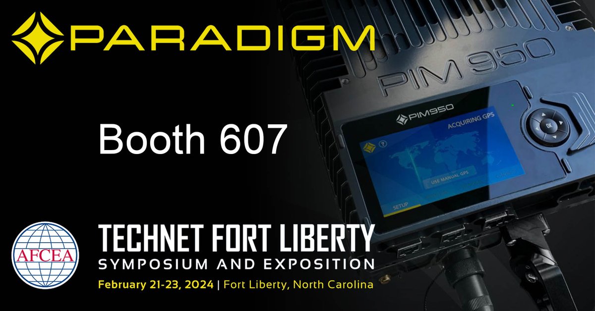 We are looking forward to TechNet Fort Liberty starting tomorrow!

Come to Booth 607 to see the world’s most intelligent terminal controller, the PIM.

#TechNet2024 #PARADIGM