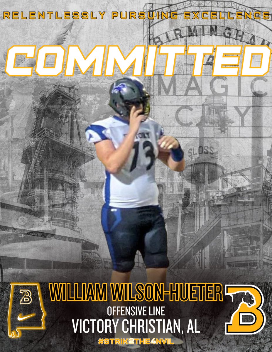 BSC Football (@bscfootball) on Twitter photo Another BIG in-state addition to our offensive front, Welcome <a href="/W_WilsonHueter/">William Wilson-Hueter</a>
#Strik2the4nvil | #Excellence Another BIG in-state addition to our offensive front, Welcome <a href="/W_WilsonHueter/">William Wilson-Hueter</a>
#Strik2the4nvil | #Excellence