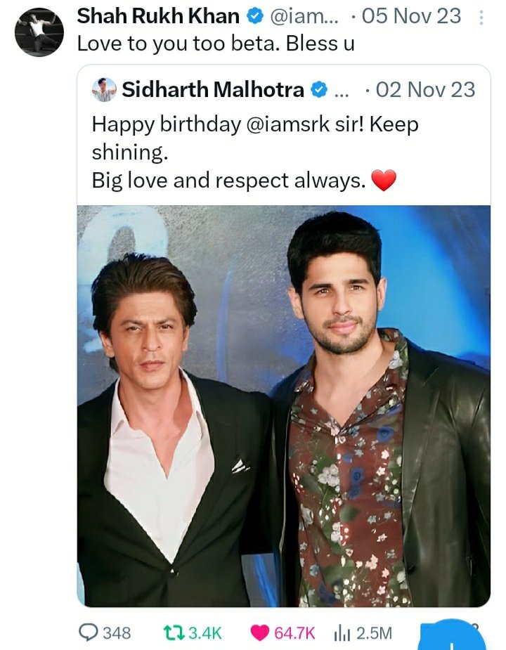 softsidm's tweet photo. Wow Srk is coming.Sid is also coming here.Both Srk and Sid are my favorite https://t.co/wZwU2Pq0wh of both. Sid himself is a big fan of Srk.I will wait to see Sid's idol Srk and srk's fan Sid's moment.🥹❤️🤌

#ShahRukhKhan 
#SidharthMalhotra https://t.co/o5es6RKksu
