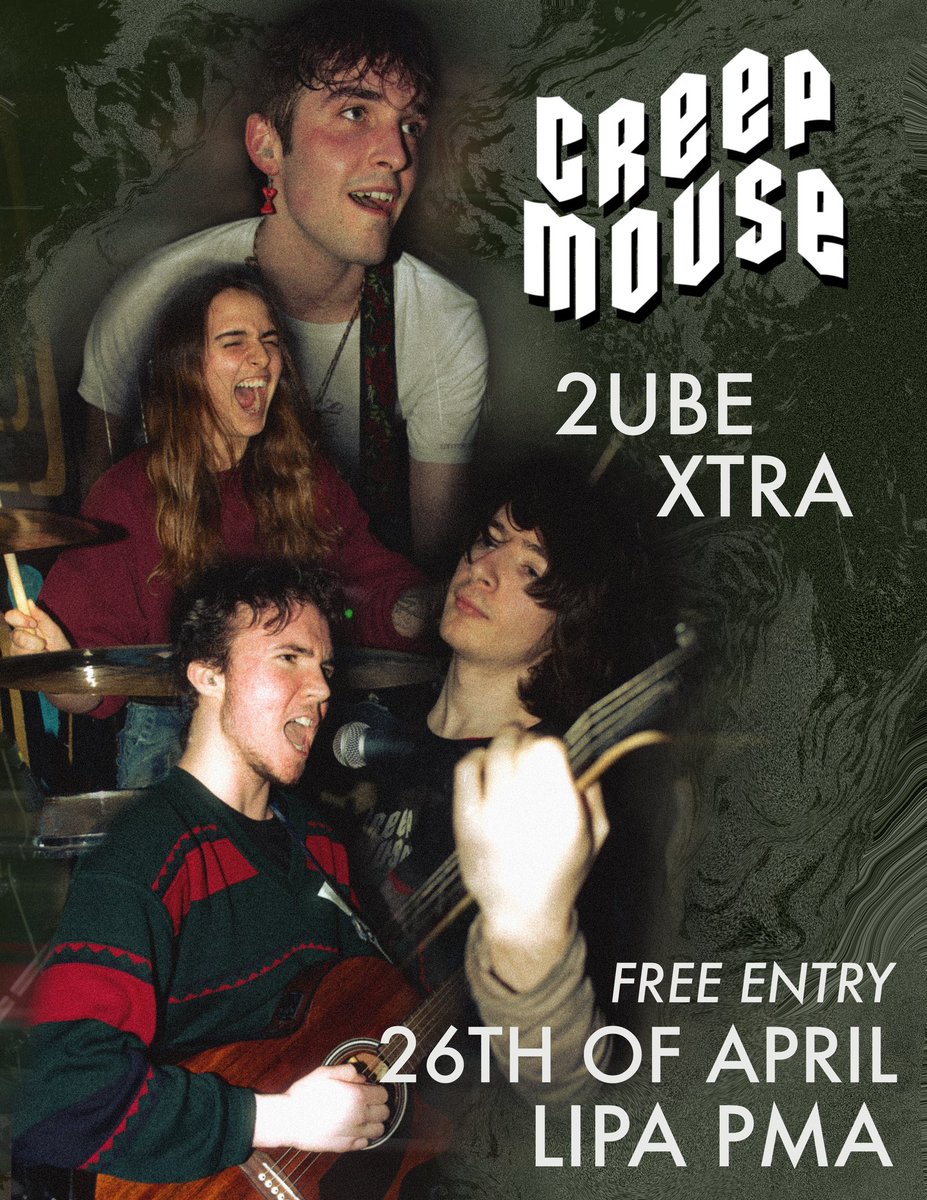 Creepmouseband's tweet photo. Save the date! We’re playing 2ube Xtra this April! Come see us on a bigger stage. More info soon 🤘🏻 https://t.co/WOlScjOJVL