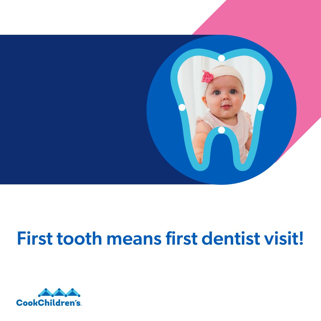 Babies should visit the dentist when the first tooth comes in, or no later than their 1st birthday. A dental visit by age 1 is key for building a lifetime of good oral health. Dental visits can help prevent or manage tooth decay. A healthy mouth can lead to a healthy body! #NCDHM