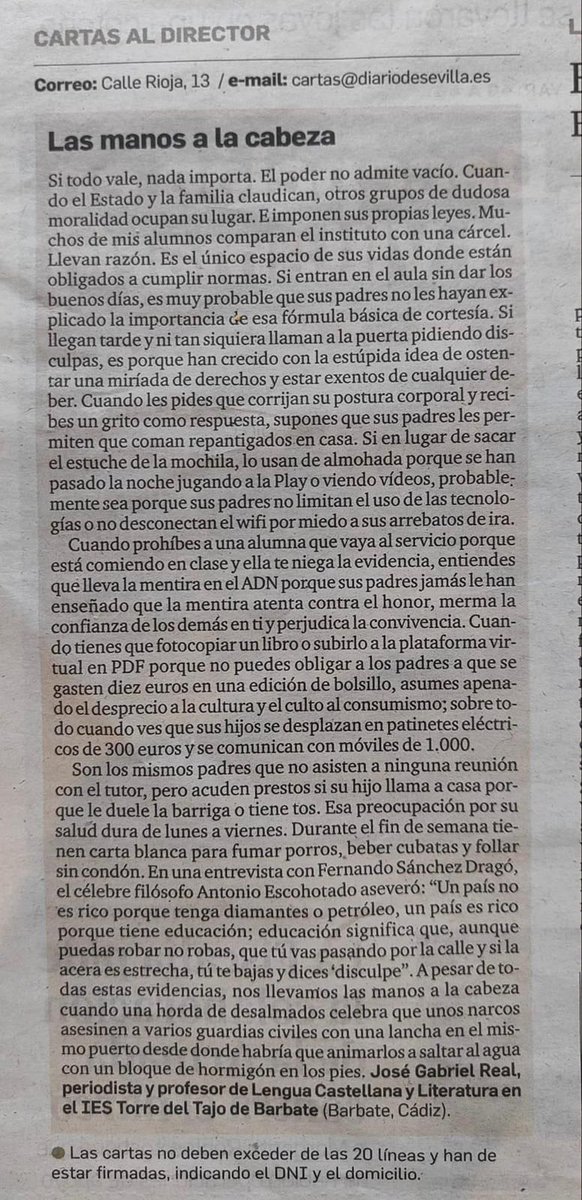 Han publicado mi último artículo en el viejo papel de periódico