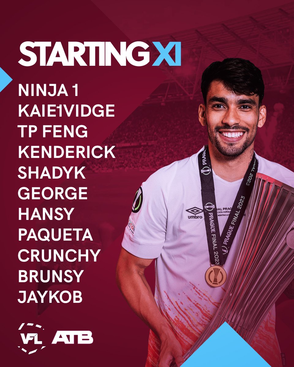 Teamsheet for 1st <a href="/ATBProClubs/">ATB Pro Clubs Tournaments</a> of Pre-Season. 

UP THE HAMMERS! ⚒️