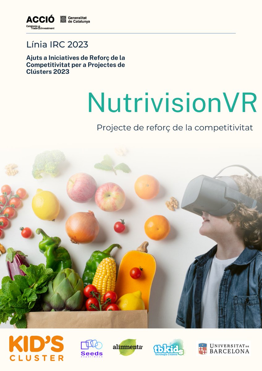 💡Llevar la nutrición a una apasionante experiencia inmersiva de realidad virtual 👉🏽Encantadas de empezar a trabajar en el proyecto #NutrivisionVR, en colaboración con <a href="/accio_cat/">ACCIÓ</a> , el <a href="/KIDSCLUSTER/">KID'S CLUSTER</a> , la <a href="/UniBarcelona/">Universitat de Barcelona</a> , <a href="/SeedsExperience/">Seeds Foundation</a>  y <a href="/TbKidsSantCugat/">TBKids</a>