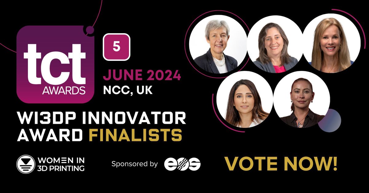 Congratulations to the 2024 TCT Women in 3D Printing Innovator Award Finalists: Brigitte de Vet, Cora Leibig, Melissa Orme, Nesma Aboulkhar, and Olga Ivanova! Who will be crowned the winner? VOTE NOW! 👉 buff.ly/49dKS9I #TCTAwards #Wi3DP