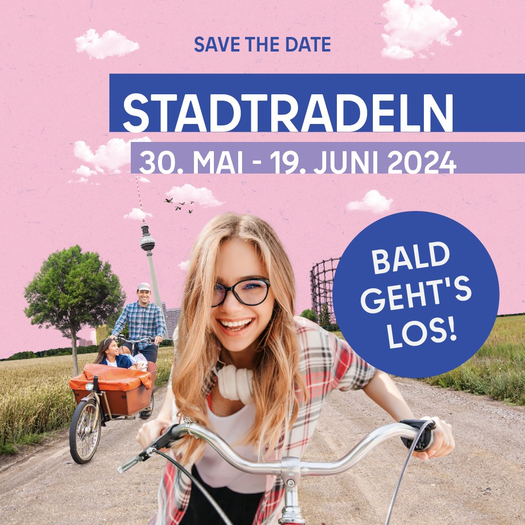 🗓️ Save the Date: #Berlin ist auch 2024 beim @STADTRADELN dabei! Vom 30. Mai bis 19. Juni treten wir wieder in die Pedale und sammeln möglichst viele Fahrradkilometer. 🚴🚴🏻‍♀️ Bewegen wir was: Für Berlin. Fürs Klima. #BewegWas:👉 berlin.de/sen/uvk/mobili… @ADFC_Berlin #rbb88acht