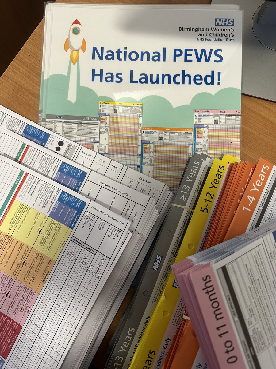 National PEWS charts have landed at BCH ready for our launch on Monday! As always, a special thanks to our fantastic @BWC_CPADS team for their hard work! This may be my favourite launch poster and screensaver to date 🚀 @KarlEmmsBCH @ClaireDepDDQN @bexster6 @daljitathwal