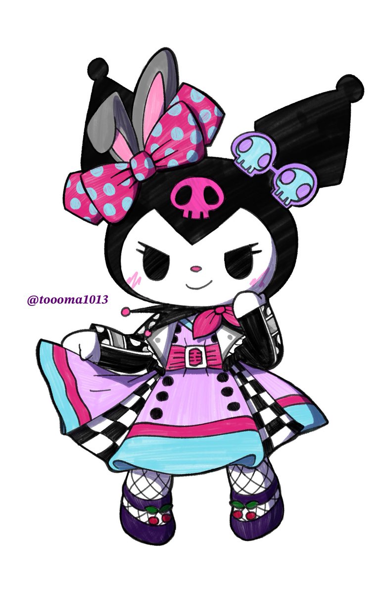 toooma1013's tweet image. またまたリクエスト♪
クロミちゃん描きました〜( ◜ω◝و(و "