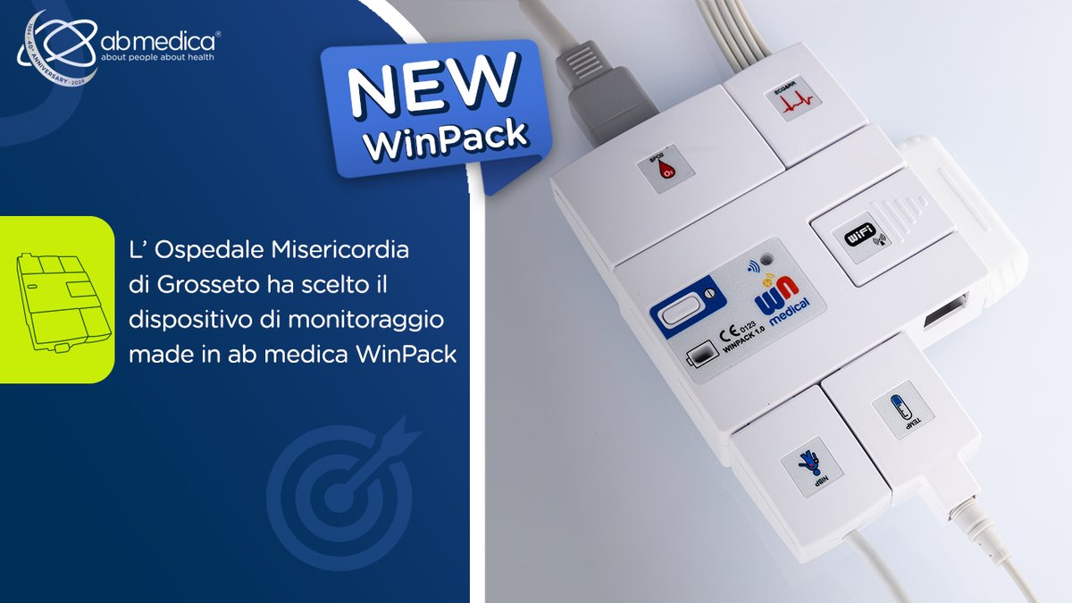 ab_medica's tweet photo. Congratulazioni all’Ospedale Misericordia di Grosseto per aver scelto #WinPack, il sistema di #monitoraggio made in ab medica per la misurazione in tempo continuo e reale dei principali parametri fisiologici dei pazienti.
#aboutpeopleabouthealth #abmedica https://t.co/pjbjBPJGoK