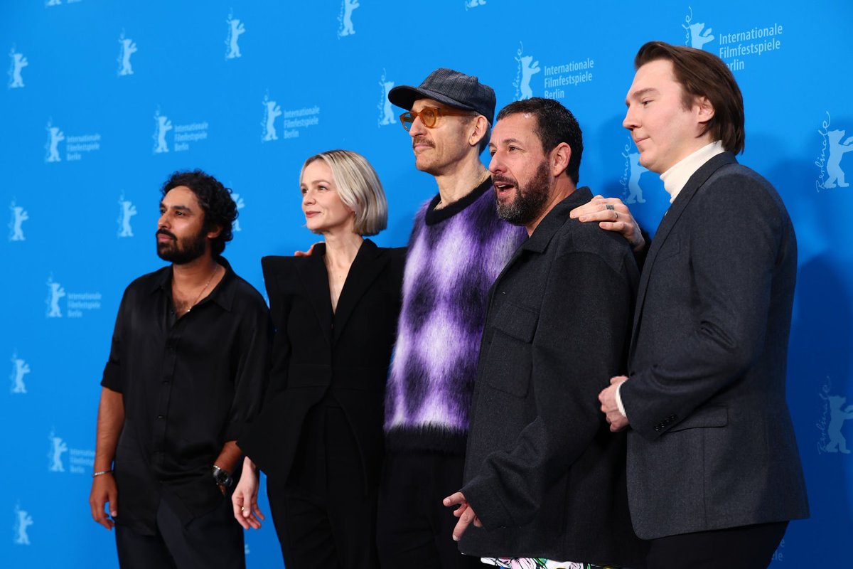 Paul Dano and the cast of “SPACEMAN” at the 74th Berlinale International Film Festival today.