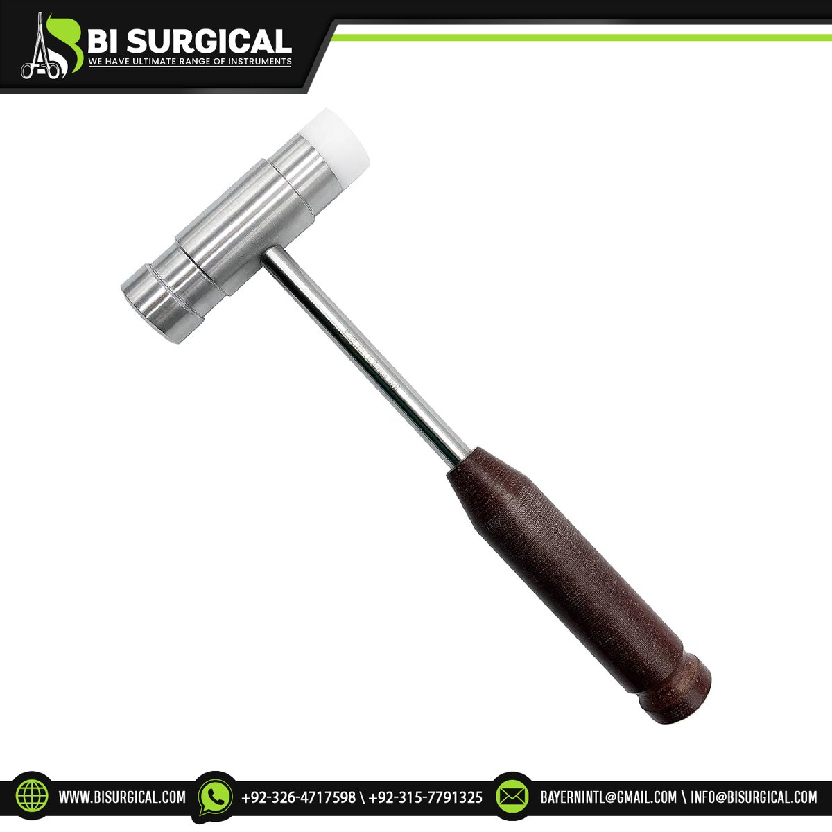 Enhance surgical precision with our Bone Mallet. Crafted for optimal bone manipulation, ensuring controlled and effective bone shaping. #BoneMallet #SurgicalInstruments #BoneSurgery #Orthopedics  #OrthopedicSurgeon #OrthopedicCare #OrthopedicTools #OrthopedicEquipment #Orthopedic