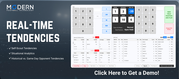 Battle-tested, @modernFB's platform provides real-time self-scout & opponent tendencies while eliminating 8-10 hours per week manually tagging in HUDL, DVS, or XOS. Trusted by top teams at every level, see what coaches are talking about the future of their game week and game day