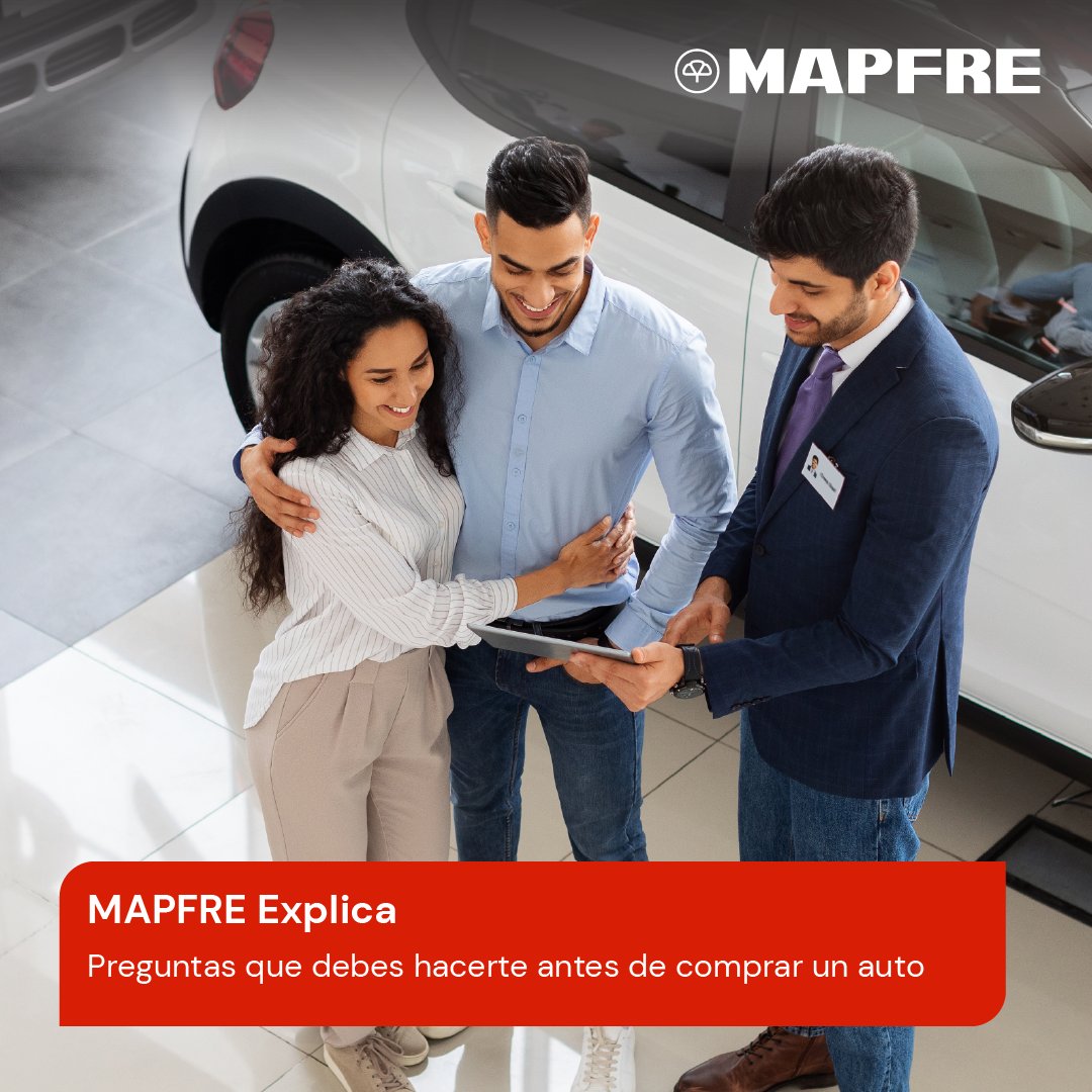 ¿Estás pensando comprar un auto nuevo? 🚗 Conoce qué debes tomar en consideración aquí: bit.ly/49l4h8Q. #MAPFREExplica #EducaciónFinanciera