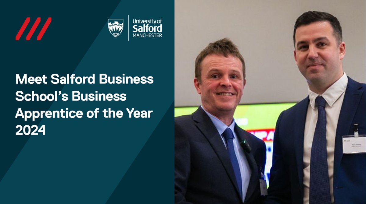 Salford City Council’s Paul Tierney was announced as Salford Business School's Business Apprentice of the Year at this year’s National Apprenticeship Week Awards, held right on our campus! 📍

Read more here - salford.ac.uk/news/meet-salf… #SalfordUni