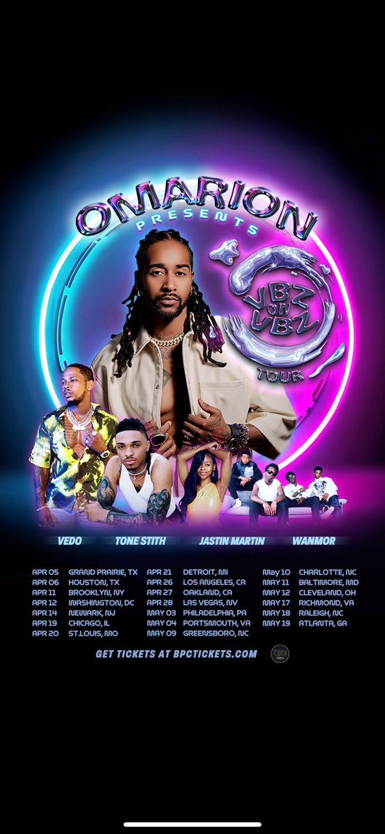 Tasiacocoababy1's tweet image. I&apos;m so excited! @Omarion just announced the VBZ on VBZ Tour and it&apos;s coming to a city near you! Pre-sale starts on Thursday, February 22nd at 10 am (in select cities) at BPCTickets.com - I can&apos;t wait! #VBZonVBZ