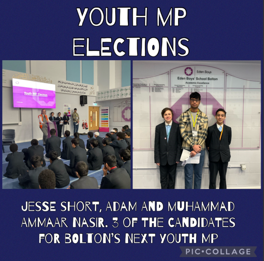 edenboysbolton's tweet photo. Last half-term we had a great time taking part in the Youth MP elections. All ten candidates gave excellent pitches and we can't wait to hear the outcome of the votes soon. #YouthMP #Democracy #FundamentalBritishValues #WeAreStar https://t.co/t2wvAlCJxh