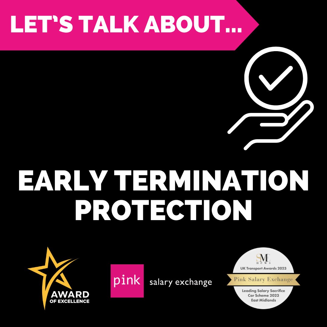 When you choose #PinkSalaryExchange as your #EVSalarySacrifice partner, your employees will benefit from six levels of #EarlyTerminationProtection - including the most comprehensive in the UK!

🌐 bit.ly/3mb71zC
📞 0116 2488 148
📧 enquiries@pinksalaryexchange.co.uk