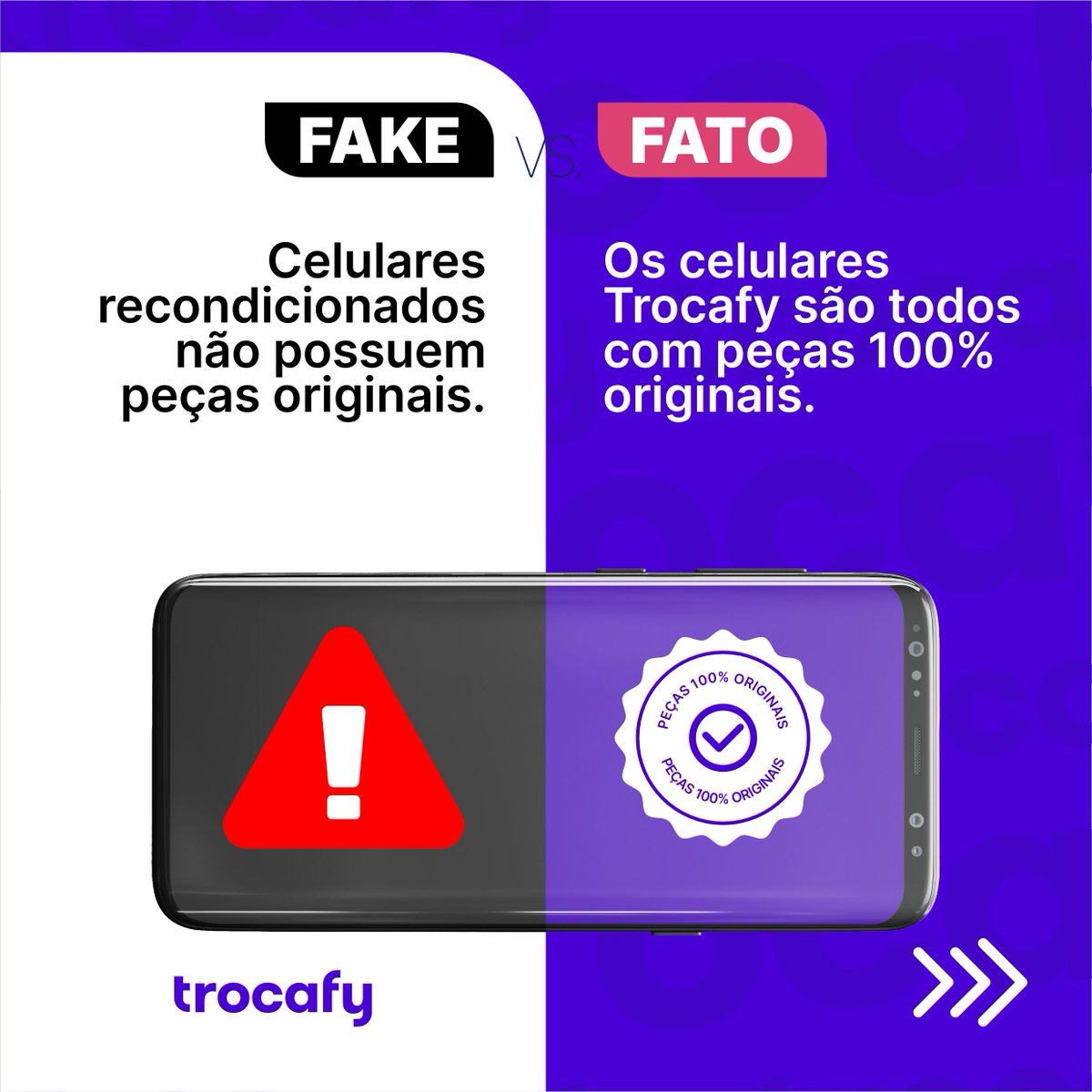 Trocafy_'s tweet photo. E eu corro risco de receber um produto com peças alternativas?

Não! Na Trocafy todas as peças utilizadas para o recondicionamento são 100% originais e direto dos fabricantes! https://t.co/IpW4YeBF4c